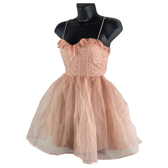 Urban Outfitters Love Triangle Pink Lace Dress-Small, NWT - Picture 7 of 10